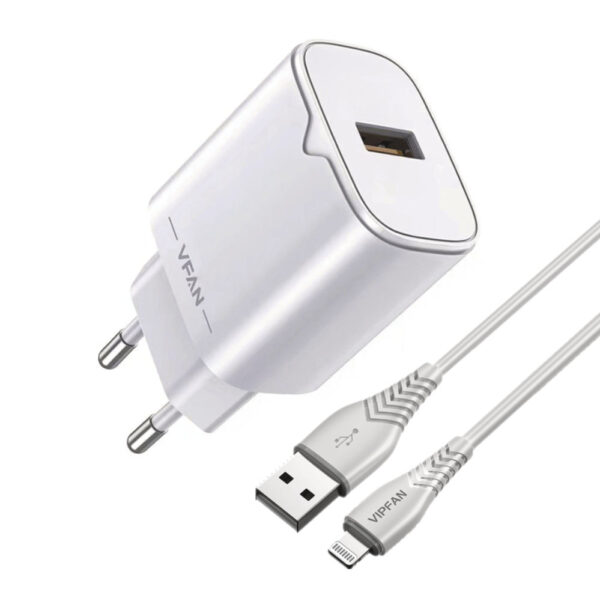 Alimentador AC230V/DC5V USB Quick Charge 3.0 Cabo Lightning