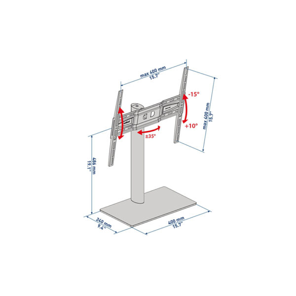 Suporte LED 32-55" Inclinável Vesa 400 - Stand 400 - Image 3