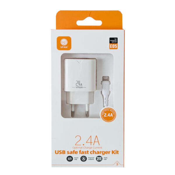 Alimentador AC230V/DC5V USB Quick Charge 3.0 Cabo Lightning - Image 2